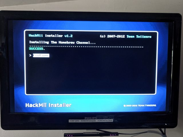 Wii Hackmii Installer Success