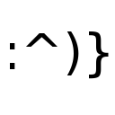 : ^)}